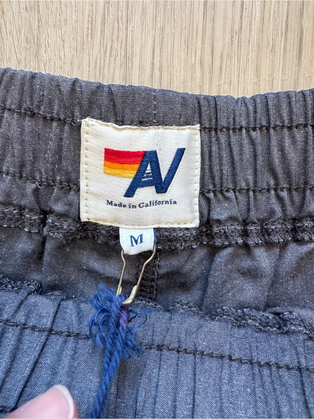 Aviator Nation Charcoal Athletic Shorts with Red & Orange Stripe Accents - Picture 7 of 12